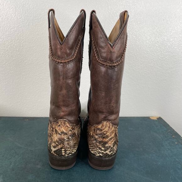 Cowboy Pro Western Snake Boots Brown Leather Men\'s 6.5 main image 6